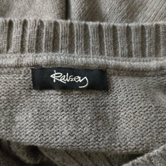 Women's Ralsey Knit Gray Crochet Accent Pullover V-Neck Sweater READ - Picture 5 of 5